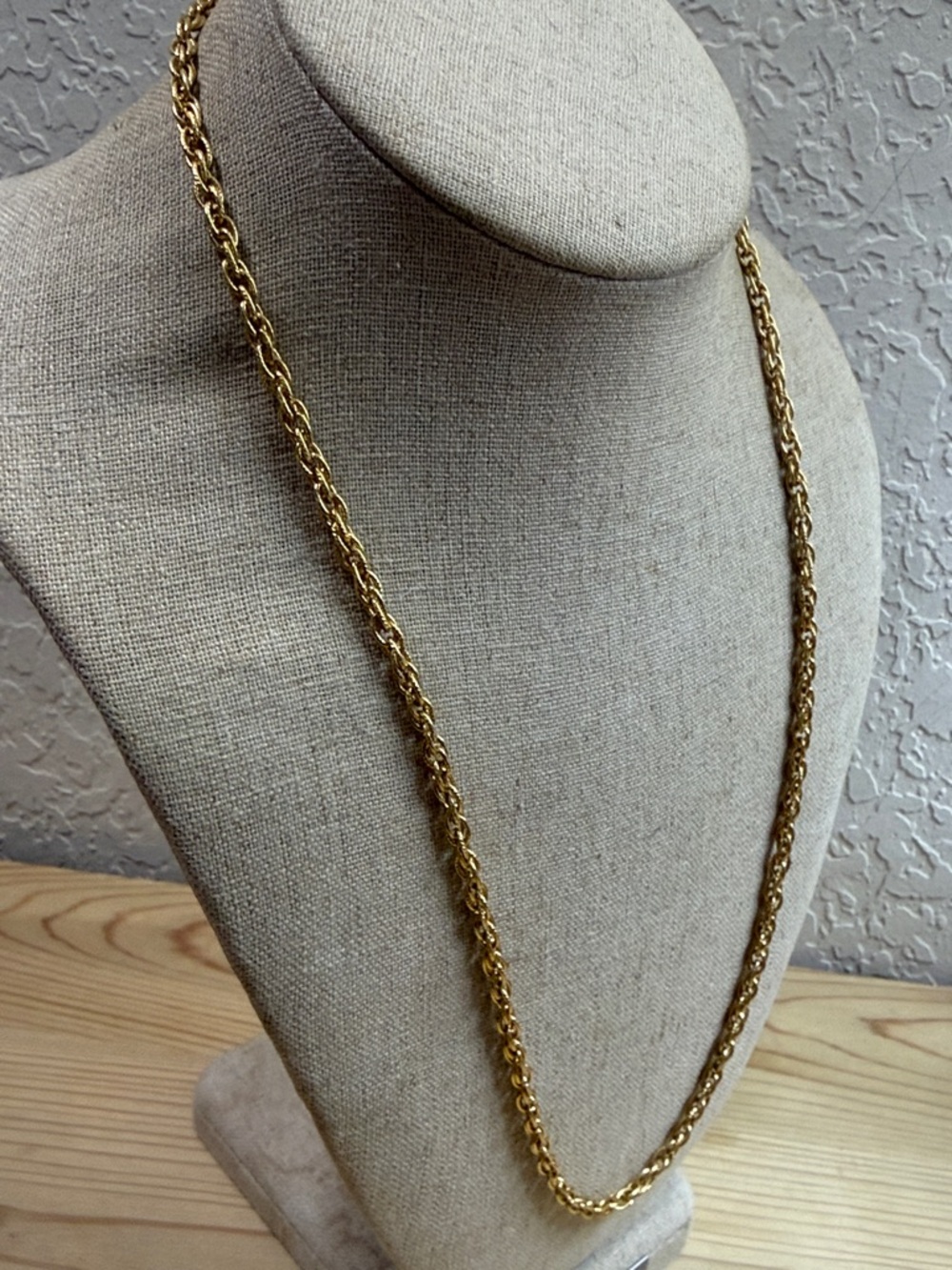 Trifari Gold Tone Rope Chain Necklace - Picture 3 of 5